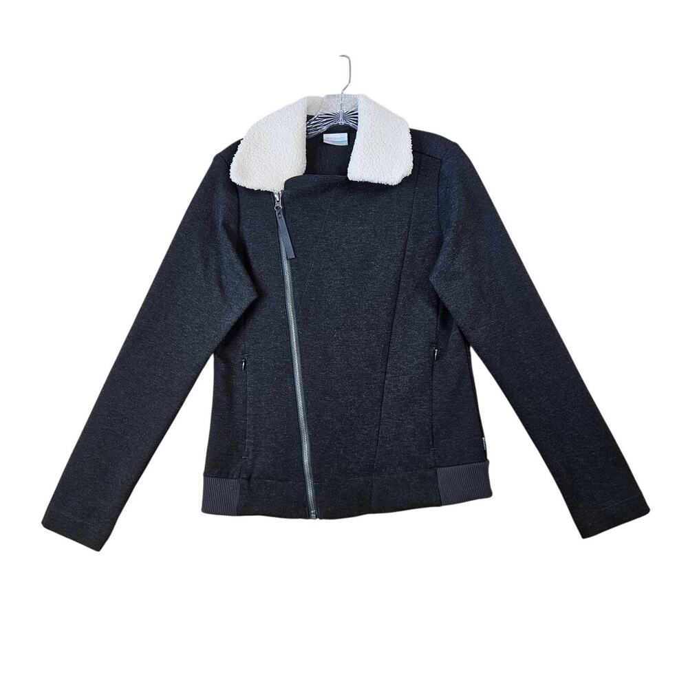 NWOT Columbia Sherpa Moto Biker Jacket Heathered Charcoal Asymmetrical Small
